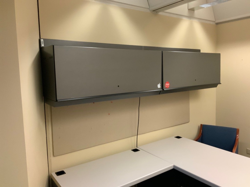 Wall Mounted Systems Hutch w/ Flipper Doors, 2 - 48"W Flipper Door Cabinets