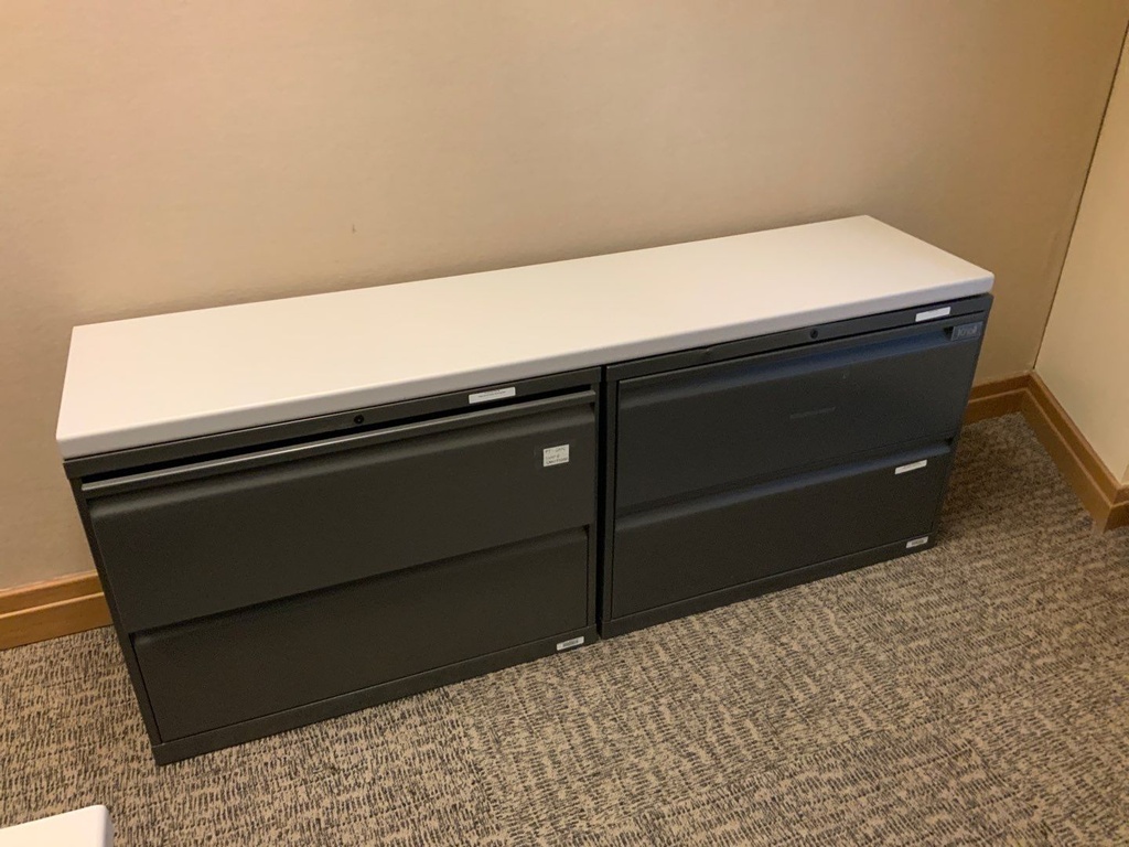 Double Lateral Credenza w/ Laminate Top
2 - 36W 2-Drawer Lateral Files w/ 18x72 Laminate Top