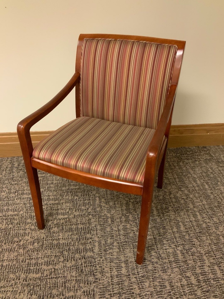 Guest Chair, Wood, Upholstered Seat and Back, with Arms