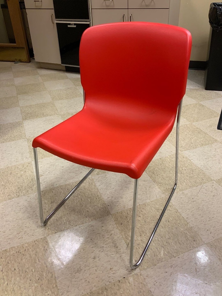 Hight Density Stack Chair ,Metal Frame, Chrome Sled Base, without Arms