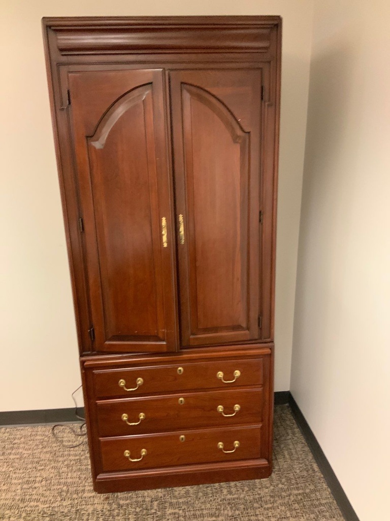 Traditional TV Cabinet, 36x20, Doors, 3 Drawers, Walnut