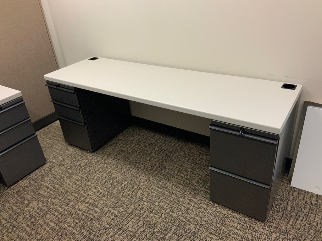 Credenza, Double Pedestal, 24x78, BBF Right, FF Left