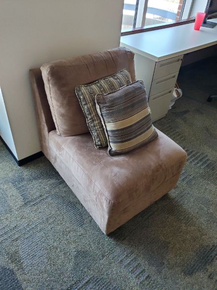 Brown Suede Lounge Chair