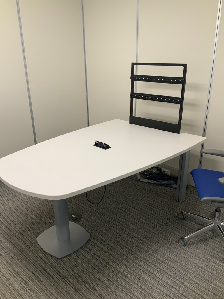 Conference Huddle Table, Trapezoid, 36x78x48 w/ AV Mount