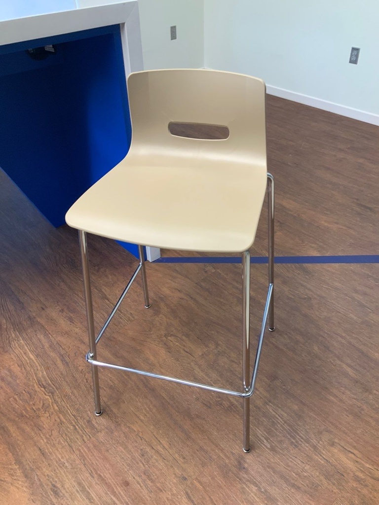  Chair, Breakroomn, Café Stool, Low Back, Poly Shell, Chrome Frame, without Arms