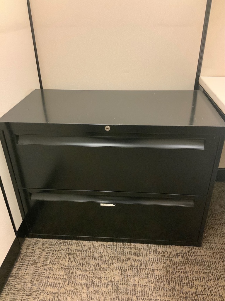 Lateral File, 36W, 2-Drawer, Black