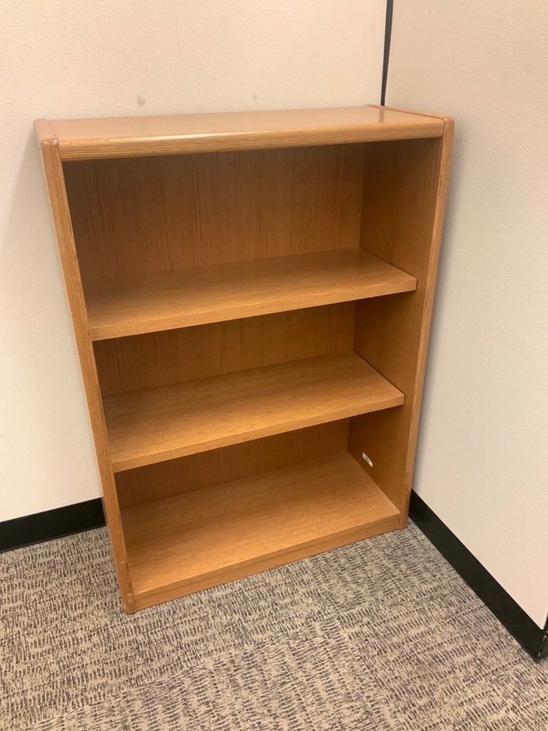 Bookcases, Wood Veneer, Medium Oak Finish, 36W x 48H