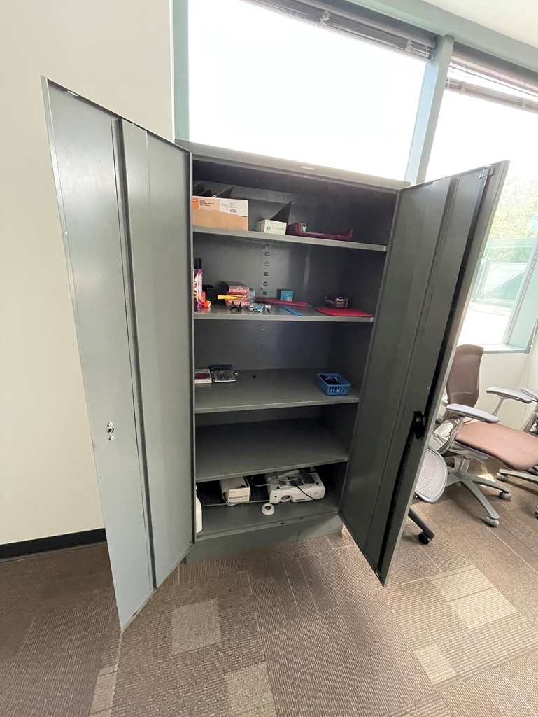 Two Door Metal Cabinet - Five Shelves