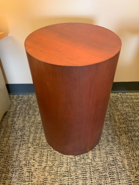 Contemporary Cylinder End Table, 22" Dia