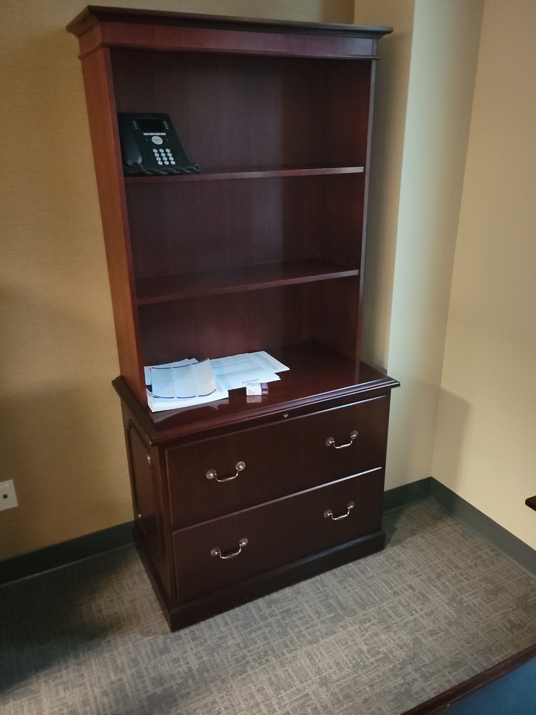 2 drawer lat w/bookcase