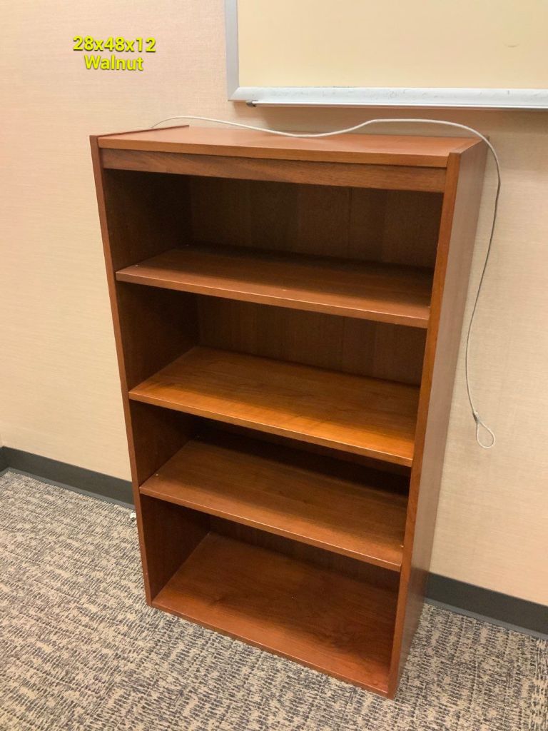 Bookcases, Wood Veneer, 28W x 48"H, 4 Shelves