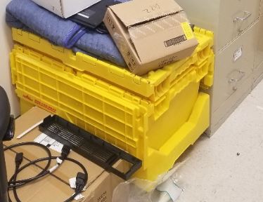 Yellow Moving Crates