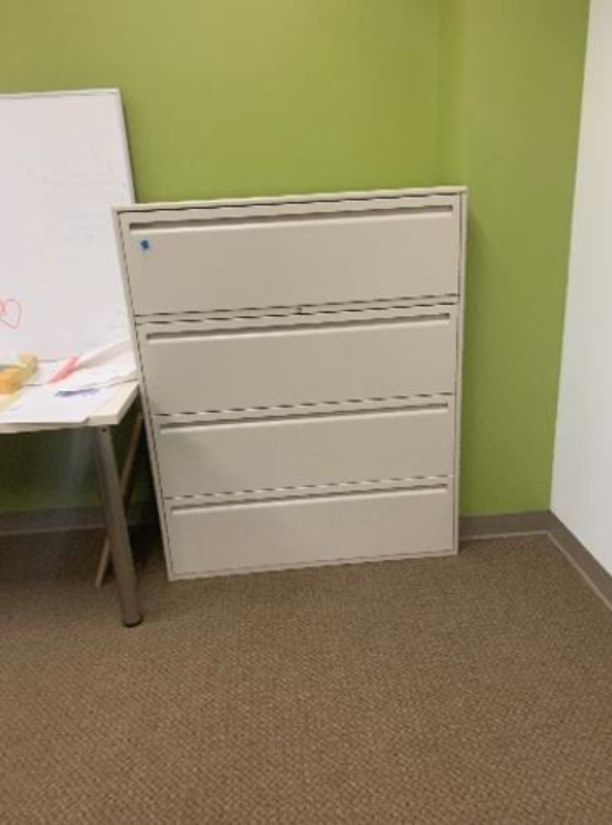 4-Drawer Lateral Filing Cabinet,  light beige