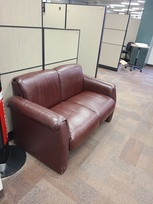 Leather couch - 53" wide x 30" deep x 30" tall