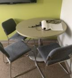 Table, round, green/silver