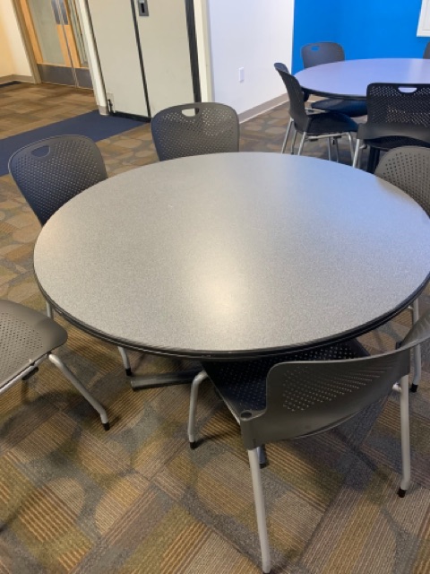 cafe table - 48" round dining height flip-top