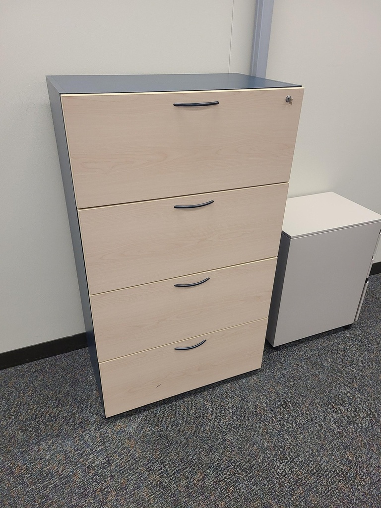 Wood four-drawer cabinet - 30" wide x 18" deep x 52" tall 