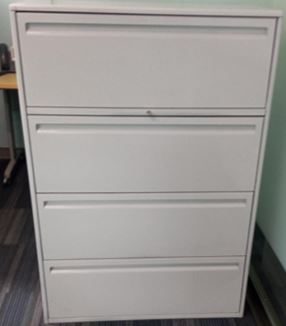 Metal filing cabinet, 4-drawers, grey | Archivador de metal, 4 cajones, gris