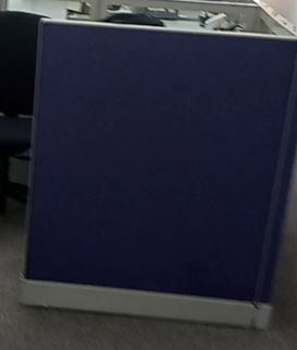 Dividing screen, blue fabric | Biombo, tela azul