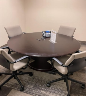 DARK WOOD TABLE 5’ ROUND