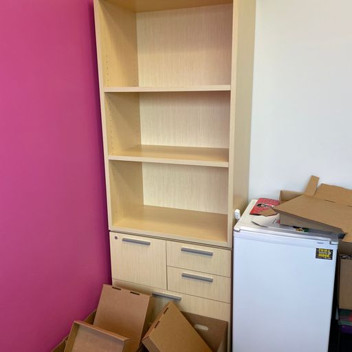 Combo File with Bookcase - maple