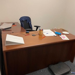 [#E6-44] L shaped desk - cherry