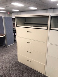 [#D12-6] lateral, 5 drawer filing cabinet tan