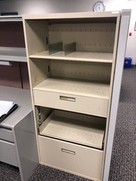[#D12-8] lateral, unique 5 drawer filing cabinet tan