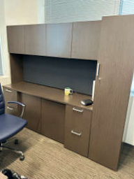 [#D28-38] Exec. Credenza, Hutch &amp; Wardrobe Set