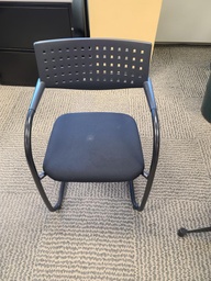 [#B5-38] Black Chair - Sled Base with Plastic Back