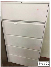 [#D12-20] 5 - Drawer Lateral File Single Lock36" x 18" x 63"