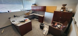 [#E7-13] U Shaped Desk (wood, 72" desk, bridge)