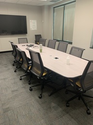 [#C6-25] Conference table, gray, 16'