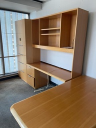 [#E6-29] LEFT HAND L DESK - LIGHT WOOD