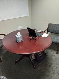 [#C9-10] Mahogany Round Meeting Table (48")