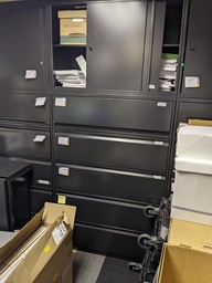 [#D12-60] Black 5-Drawer Lateral Filing Cabinet With Sliding Door Cabinet (7')