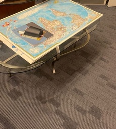 [#C14-49] Glass and Metal Table