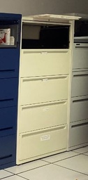 [#D12-92] White 4-Drawer Tall Lateral Filing Cabient