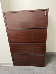 [#D10-14] Filing cabinet, 4-drawer, wood, 36x20x59"