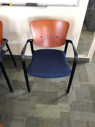 [#B4-9] Blue Hayworth Chair with Wood Back
