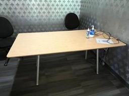 [#C3-117] Wood Table w/ Chrome Legs - 3'X6'