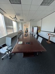 [#C6-17]  Boatshape Brown Conference Table, 20'x5'