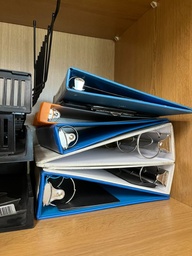 [#I2-106] Box of binders, misc.