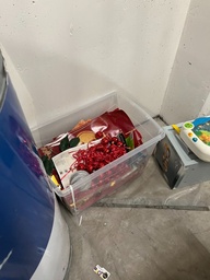 [#I2-33] Bin of Lunar New Year décor, misc.