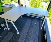 [#E6-74] Wood Corner Desk / 48"W x 60"L x 24"D