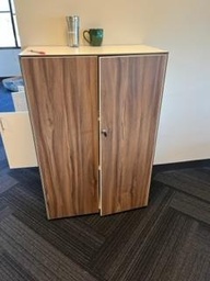 [#D27-75] Wood small storage cabinet / 17"D x 32"W x 48"H