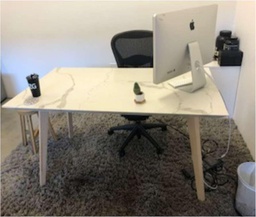 [#E4-12] White Marble Desk