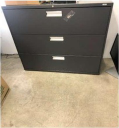 [#D8-18] 3 Drawer Black File Cabinet