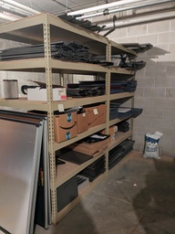[#D14-52] metal racks with partical board shelves, 6-high