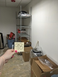 [#I2-95] misc contents/boxes in storage room (paper plates, bowl, etc.)